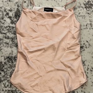 Pink silk tank top